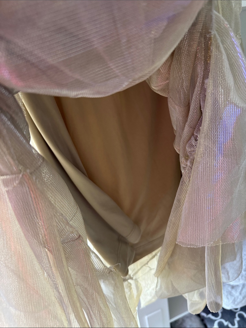 Chelsea & Violet Champagne Ruffled Tulle Midi Skirt - Picture 5 of 9